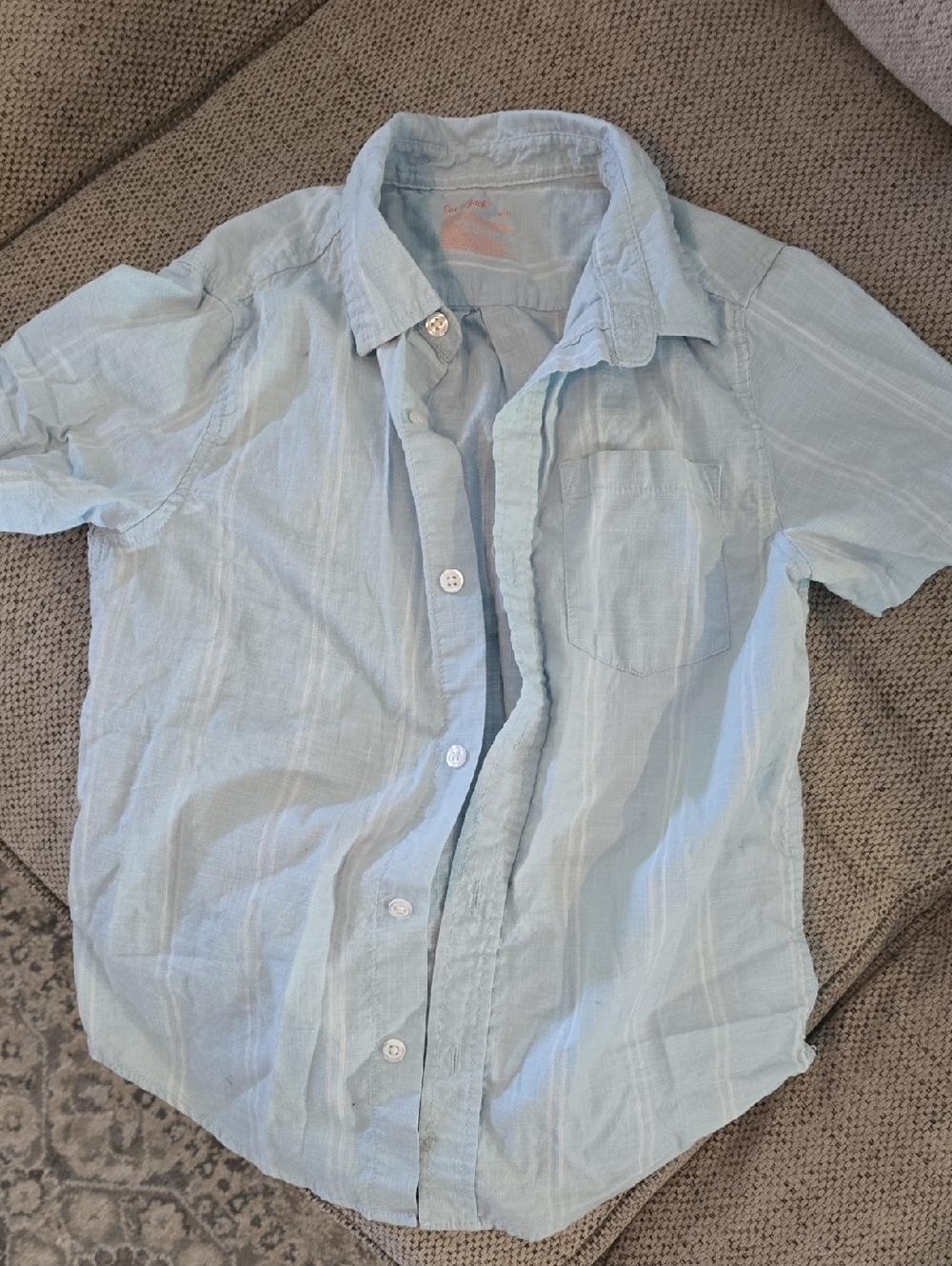 Cat & Jack Pale Blue Short-Sleeve Button Down Shirt